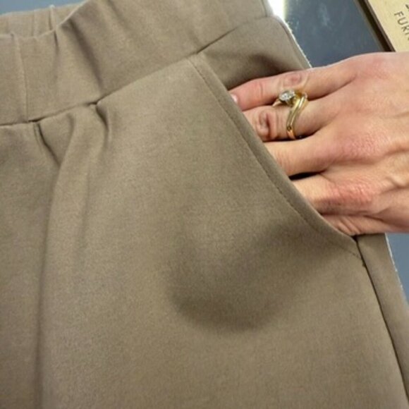 Gracia Midi Length Ponte Fabric Pencil Skirt Pockets Career 90s Y2K - Picture 4 of 7